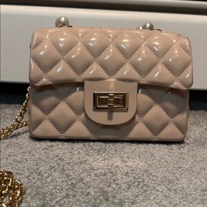 Quilted Beige Crossbody Bag